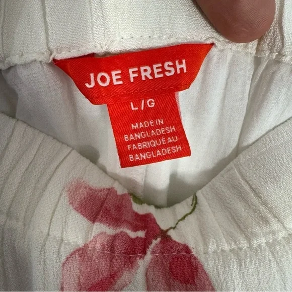 Joe Fresh Floral Spring Midi Skirt Womens L Cream Pastel Easter Church Pretty - Picture 9 of 10